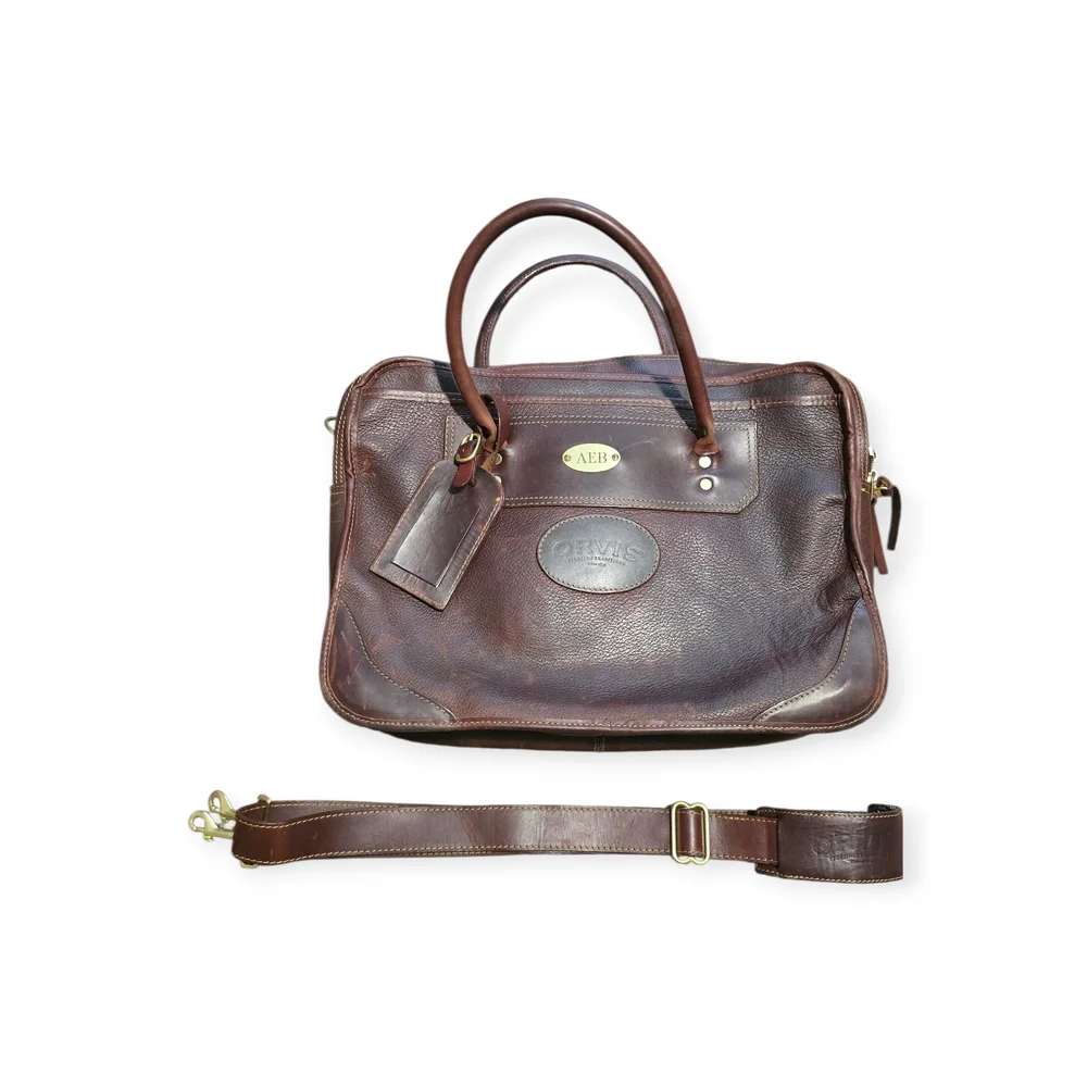 Orvis Bullhide Leather Expandable Briefcase